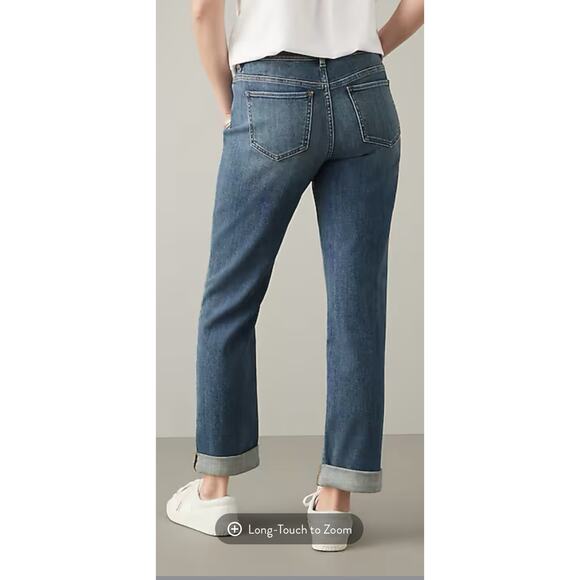 J Jill The Boyfriend Jeans women's 14 Blue Denim straight leg ankle - Picture 3 of 6